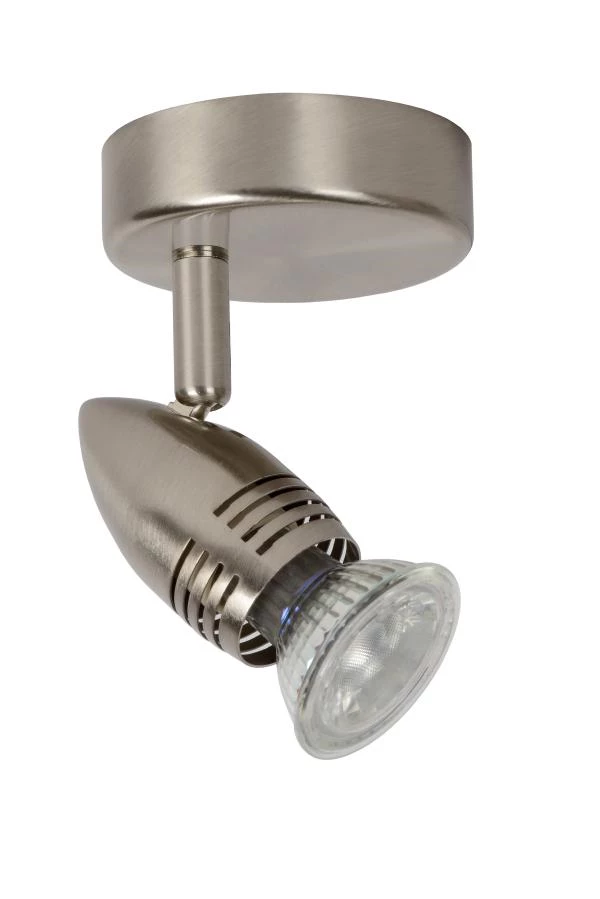 Lucide CARO-LED - Spot plafond - Ø 9 cm - LED - GU10 - 1x5W 2700K - Chrome Dépoli - éteint